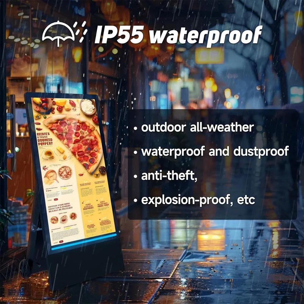 Digital Double 43/55inch Battery Signage Kiosk Outdoor Waterproof LCD Display with Outdoor Waterproof LCD Screen OEM Supported