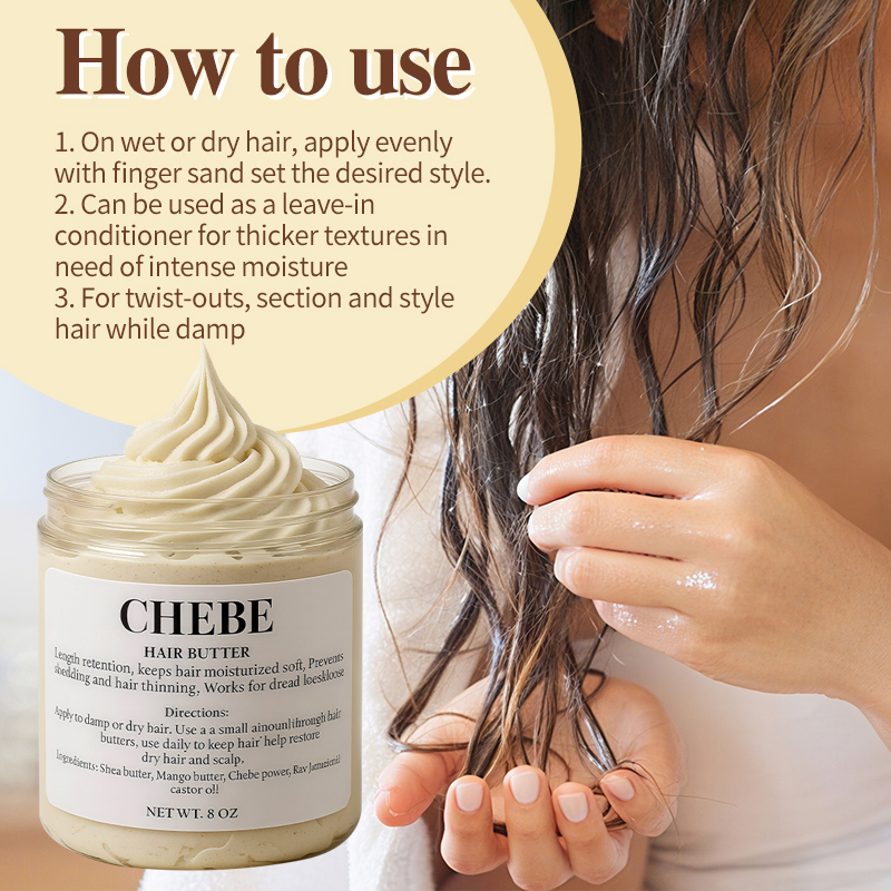 Organic 236ml Chebe Hair Care Product MSDS Nourishing Straightening Hydrating Hair Mask Butter