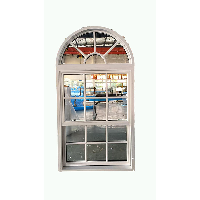Wooden Single Hung Window Top Arch Design Double Glazed Window