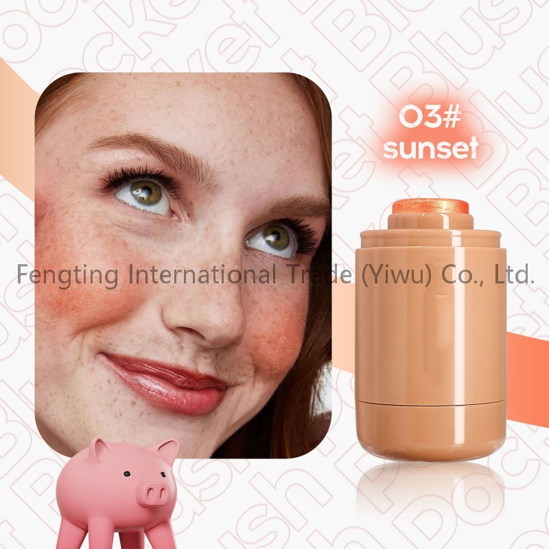Natural Mineral Dual Purpose Lip and Cheek Blush Stick Pocket Size 6 Color Cream with Long Lasting Highlight and Water Glow Finish Blush