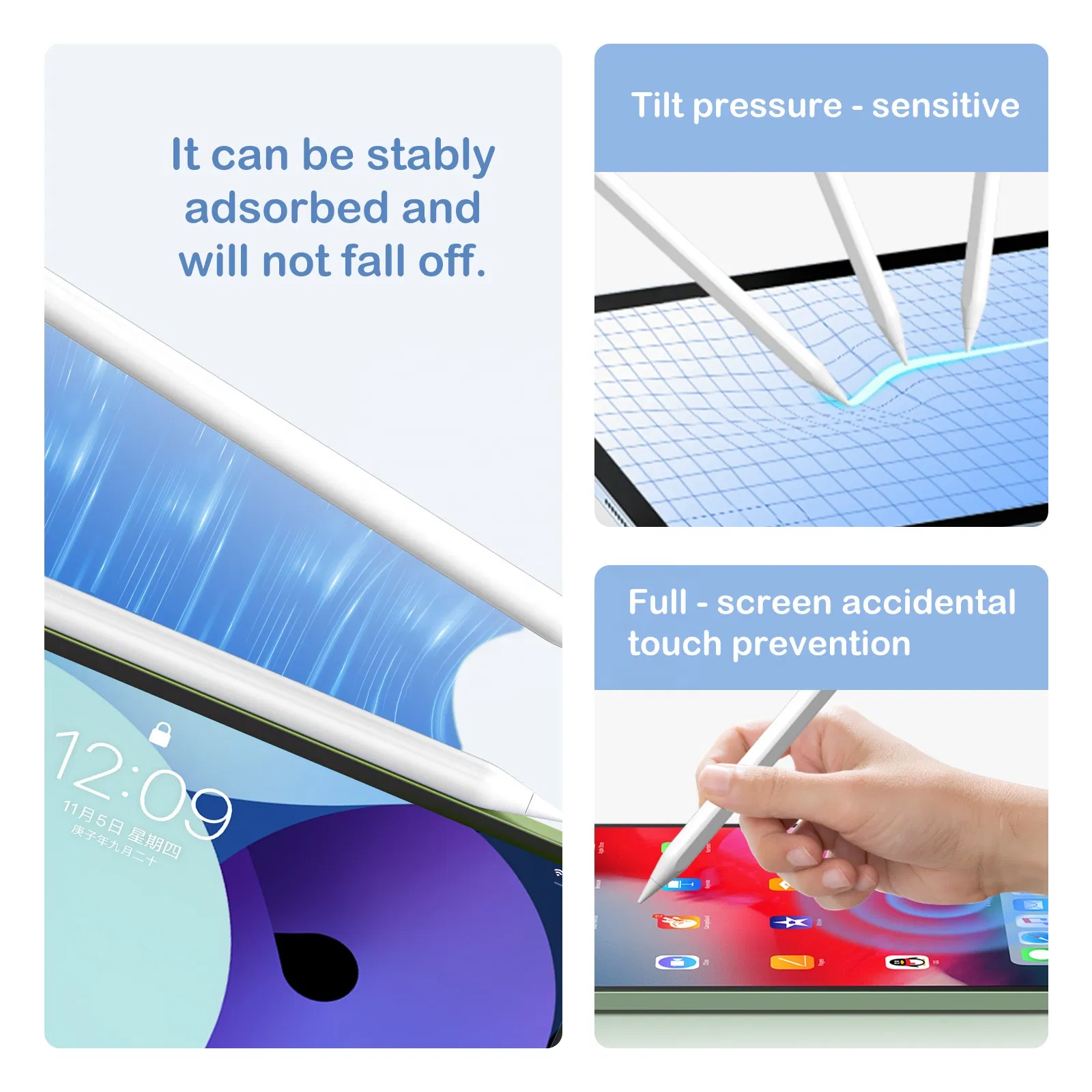 Стилус с магнитным креплением для iPad Mini 6/5, Air, PRO
