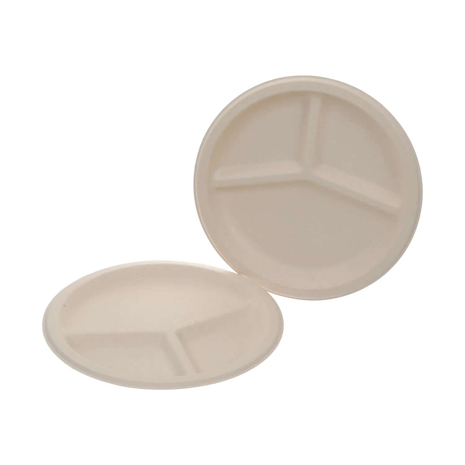 Eco-Friendly 9 Inch Sugarcane Bagasse Plate with 3 Compartments
