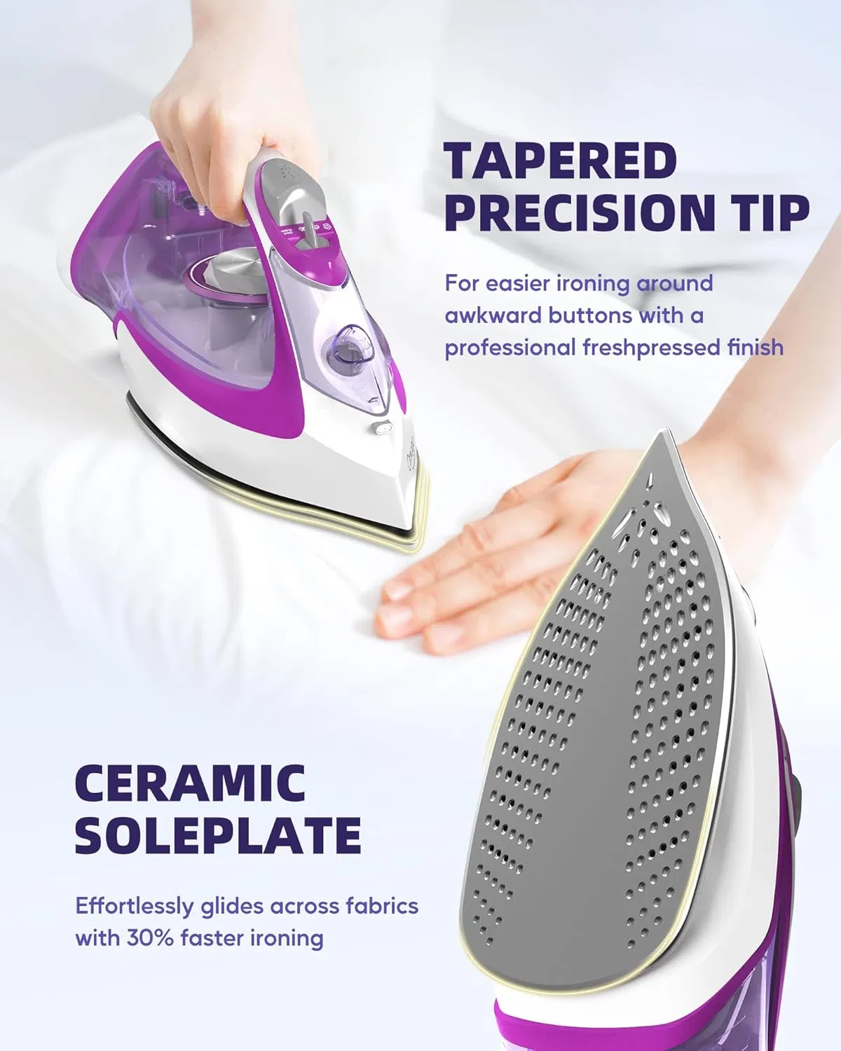 Innovative Steam Iron, Nonstick Plate, Lightweight, Perfect for Travel