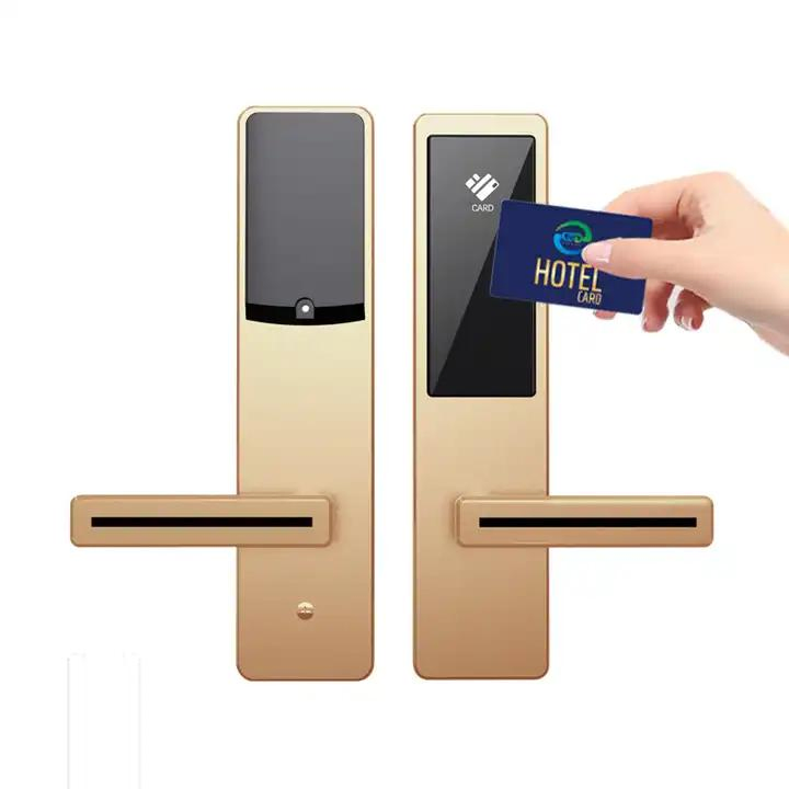 Electronic Keyless Handle Smart Hotel Doorlock RFID Hotel Room Smart Card Systems
