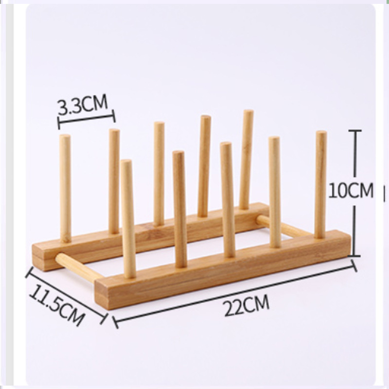 Bamboo Plate Bowl Draining Storage Rack Kitchen Home Use Tidy Kitchen Rack
