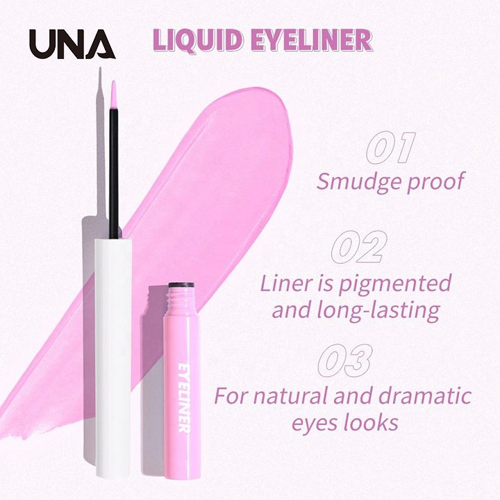 White Tube Coloured Private Label Eyeliner Liquide Pen Personalized Waterproof Vegan High Pigment Cosmetic Make up Eye Liner
