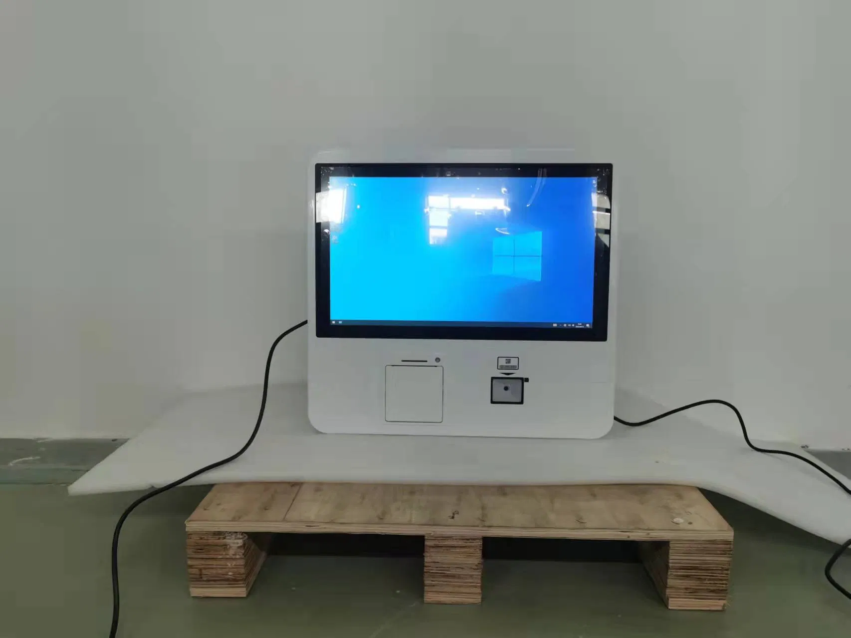 Ultra Slim Touch Screen Totem Wall Mount Kiosk with Receipt Printer and Qr Code Scanner