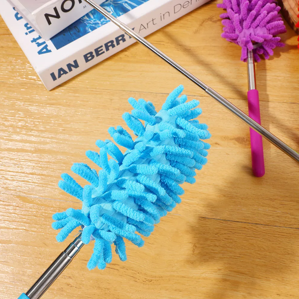 Household Cleaning Retractable Rod Head Changeable Magic Telescopic Washable Microfiber Duster