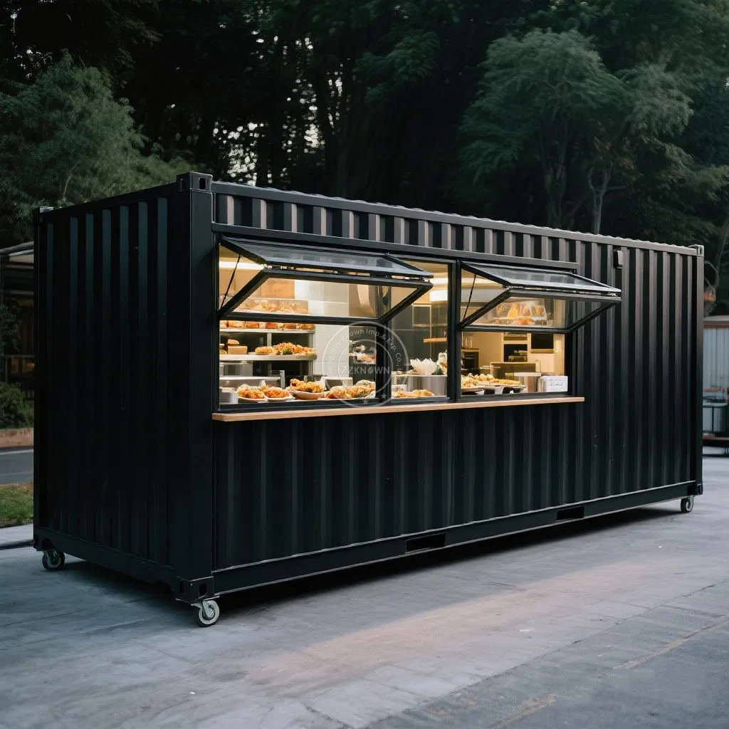 Container BBQ Restaurant Bar Fast Food Pizza Trailer Mobile 20FT 40FT Commercial Container Kitchen for Sale