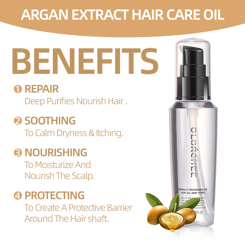 100% Pure Moroccan Argan Oil Hair Repair Serum Moisturizing Smooth