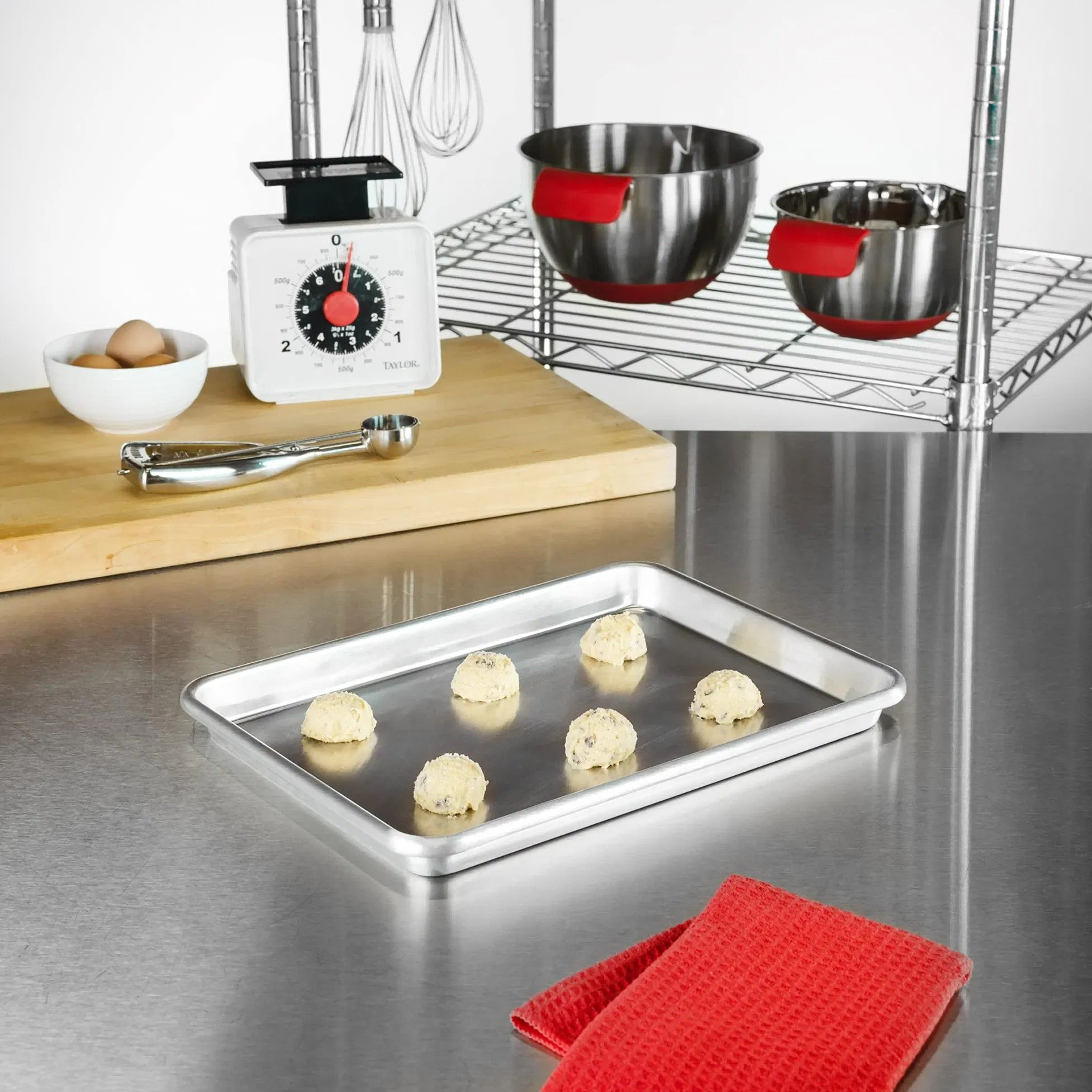 High Quality Natural Aluminum Cookie Sheet Tray Large Thick Baking Sheets Set for Cake Nonstick Roasting Baking Pan