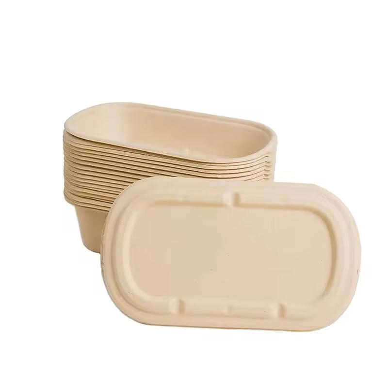 Sugarcane Fiber Container Disposable Biodegradable Paper Takeaway Box with Lid