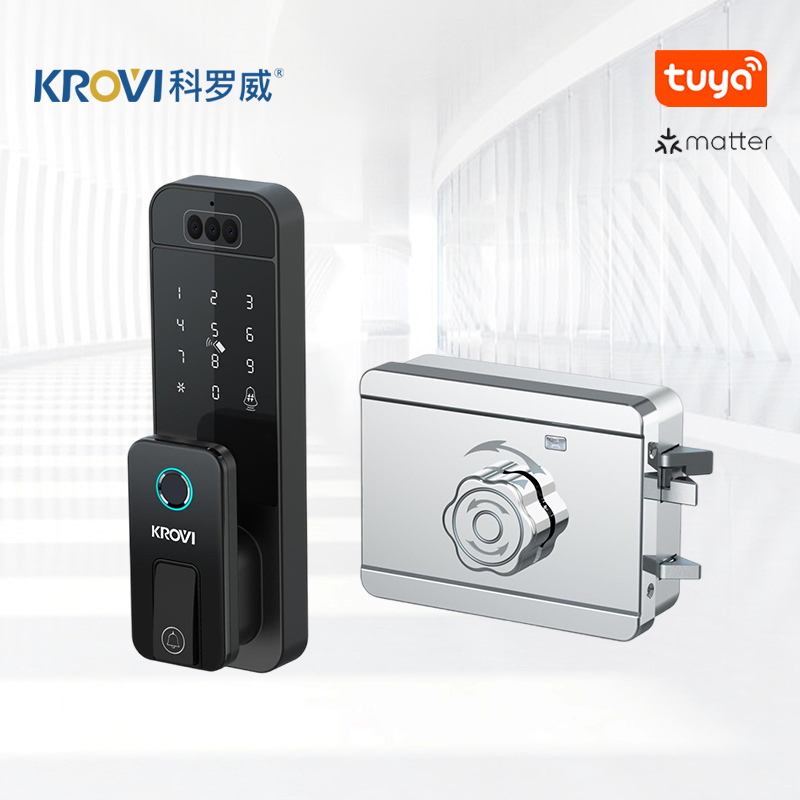 Stainless Steel Smart Door Lock Fingerprint Password Door Lock Card Access Tuya APP Biometric Smart Door Lock
