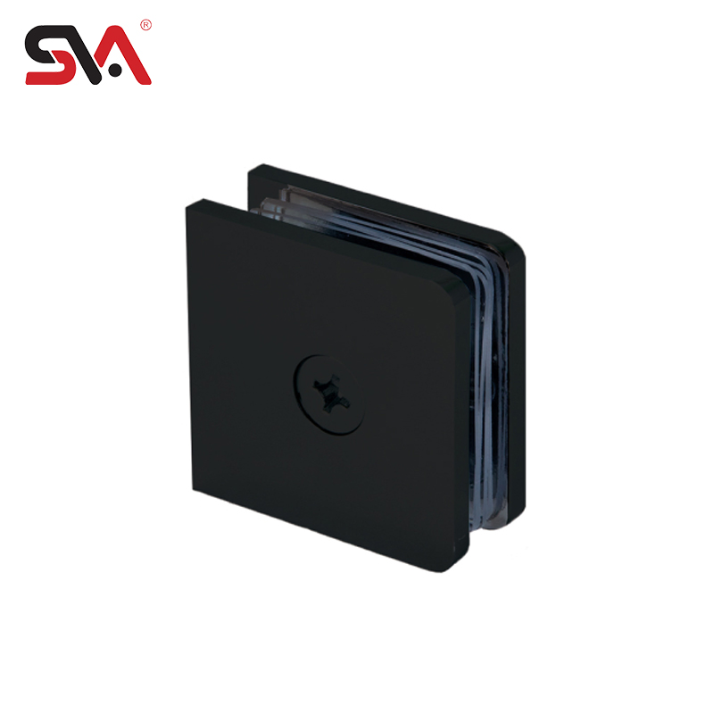 Solid Brass Matte Black for 5/16"-1/2" Tempered Glass Fixed Panel Clamp Used in Residential Bath and Commercial Hotel Applications