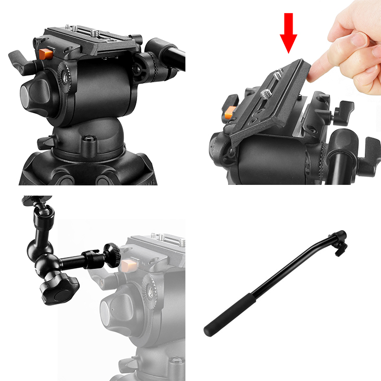 E-Image 67inch Video/ Camera Tripod and Fluid Head Kit with Carring Bag (EG03A2)