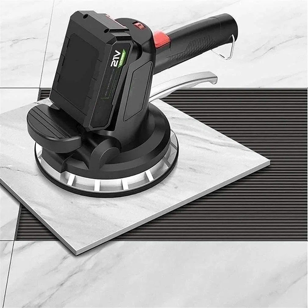 Cordless Tile Vibration Tool 21V Max Battery Portable Tiler Vibration Leveling Machine with 6 Adjustable Speed with Suction Cup