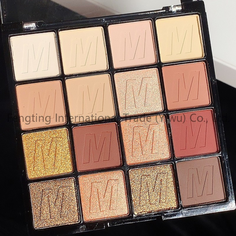 Wholesale 16 Colors Eye Shadow Pallet Plastic Makeup Vegan Organic Glitter Metallic Multichrome Waterproof Eyeshadow Palette