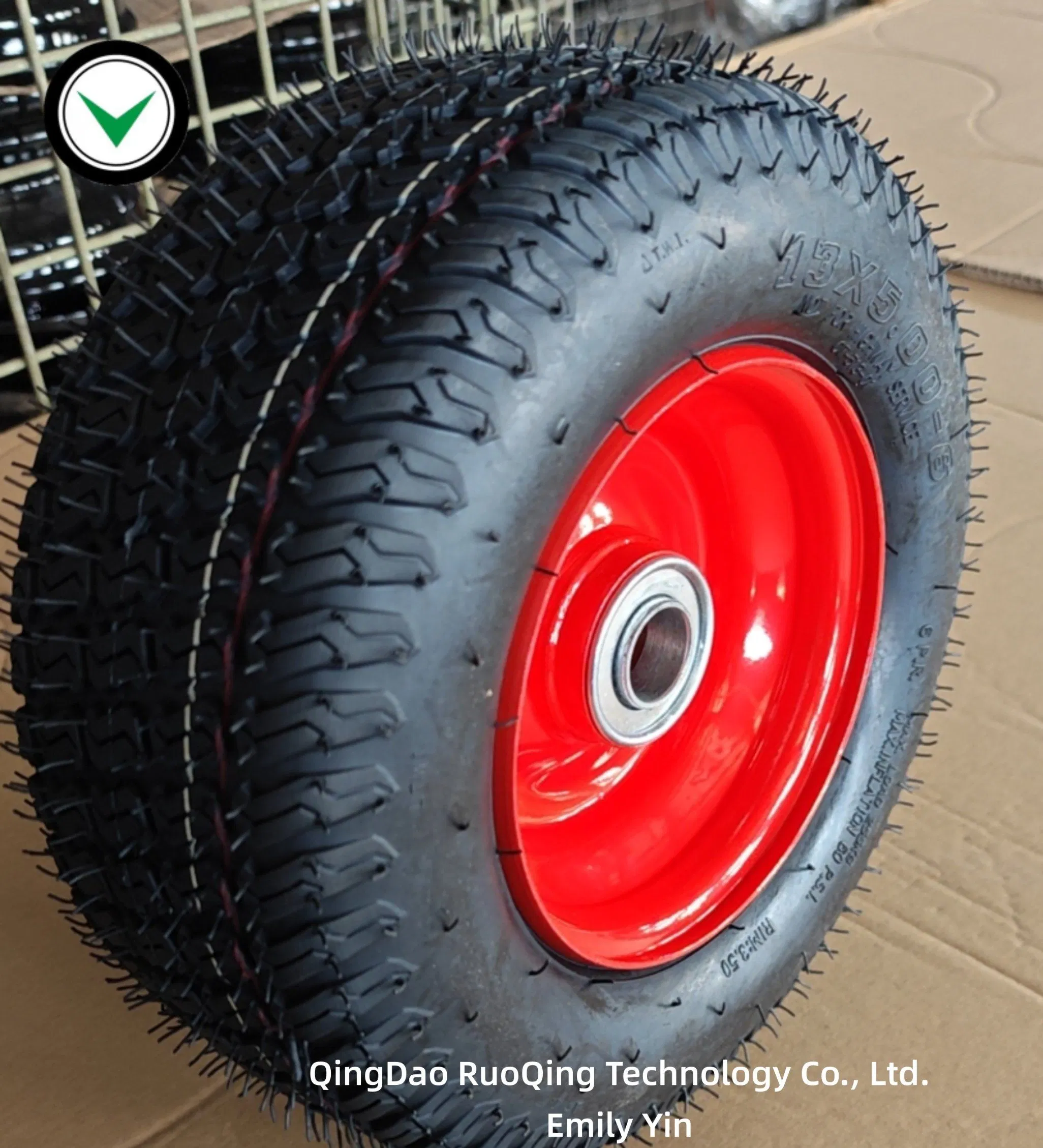 13X5.00-6 Tt/Tl 6pr 60psi Lawn Mower Turf Wheel with 1" Deep Groove Bearing