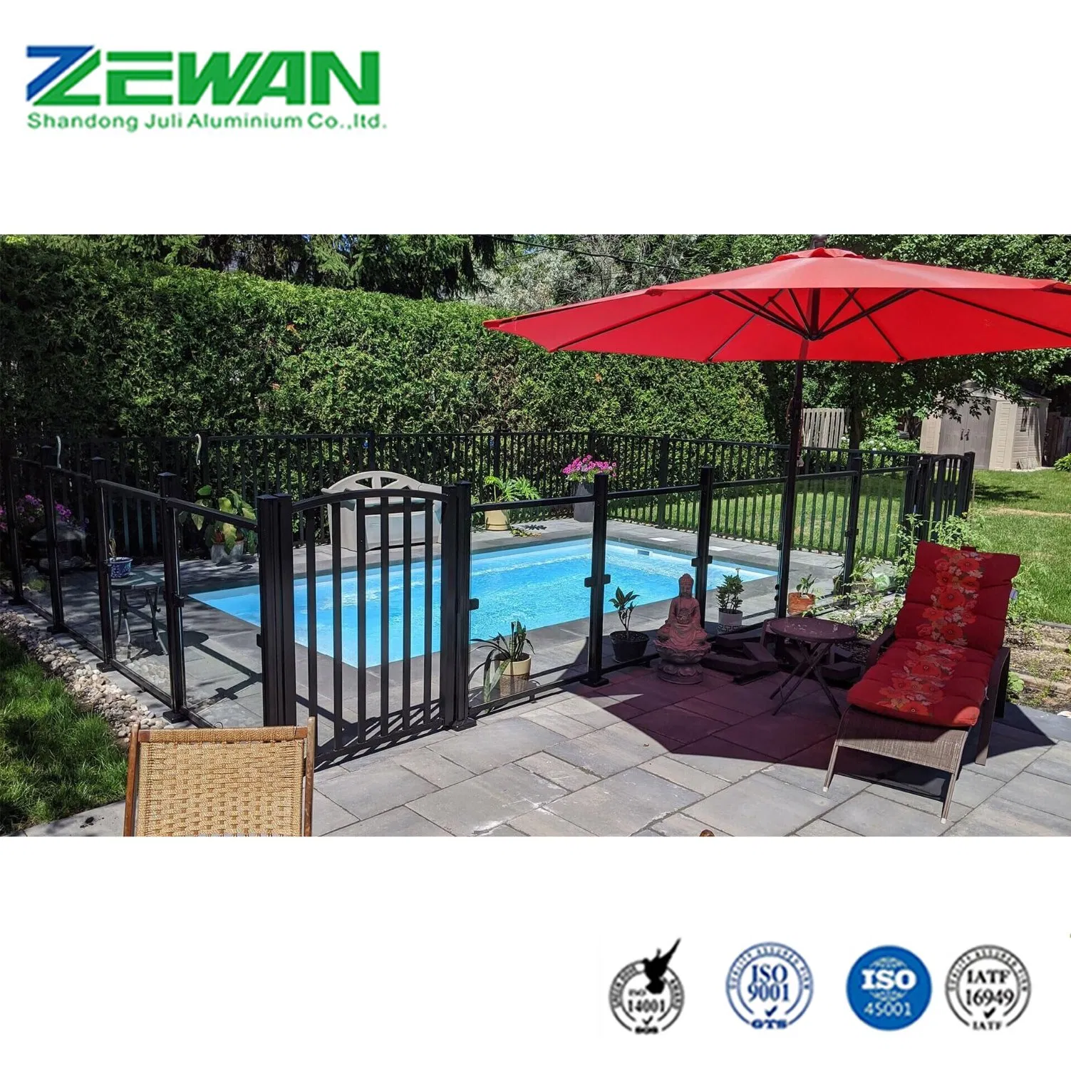 Aluminum Guardrailing Valla De Aluminio Powder Coating Swimming Pool Fencing Aluminum Fence