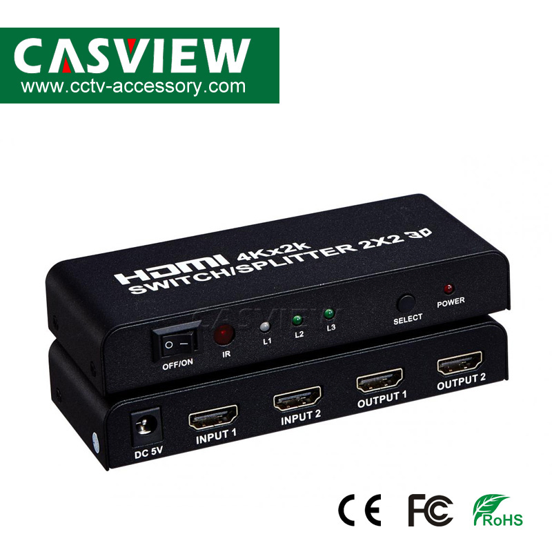 HDMI-коммутатор 2x2 4K, 2 входа 2 выхода