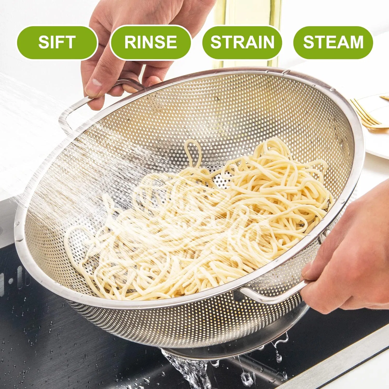 Stainless Steel Colander for Kitchen Food