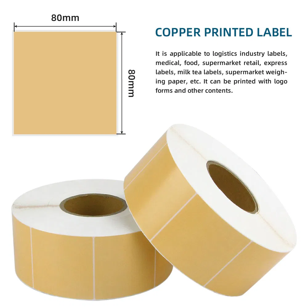 Custom Waterproof Paper Label Roll Thermal Adhesive Yellow Coated Color Vinyl Label