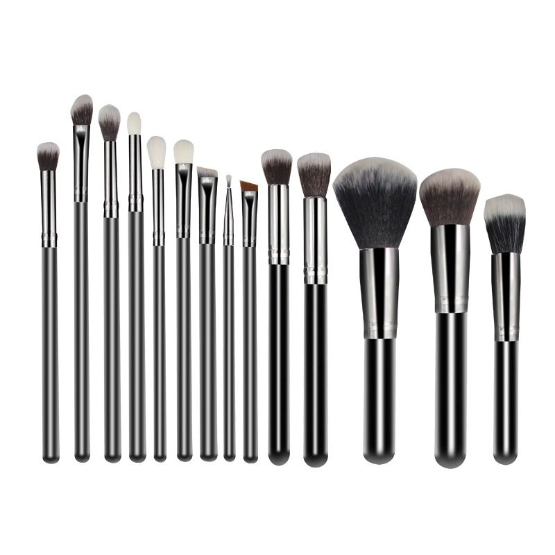 14PCS Makeup Brushes Black Makeup Tools Wooden Handle Face Make up Brush Makeup Set