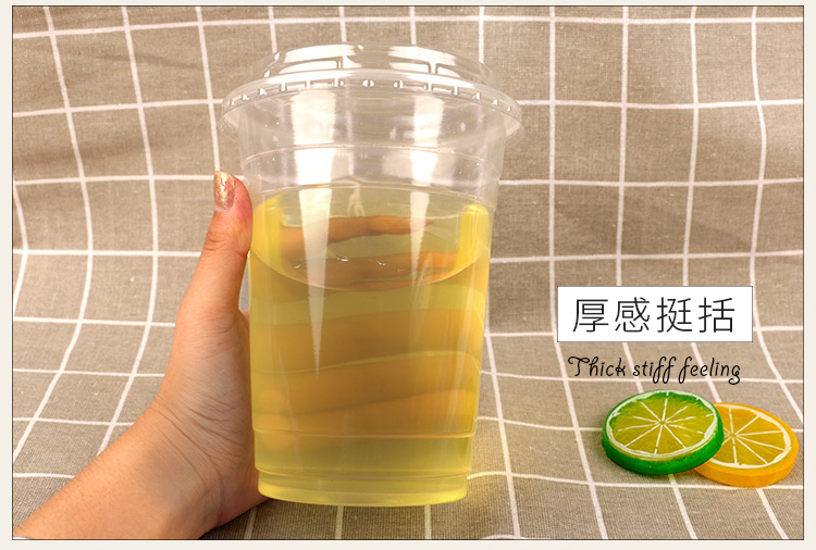 12/14/22/16 Oz Plastic Cups Cup with Dome Lid Disposable Juice Smoothie Cups