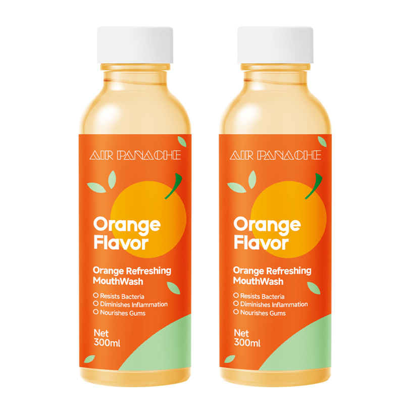 OEM Orange Mouthwash Breath Refresh Teeth Whitening Oral Cleaning 300ml Mouth Wash Liquid Oral Care Mouthwash