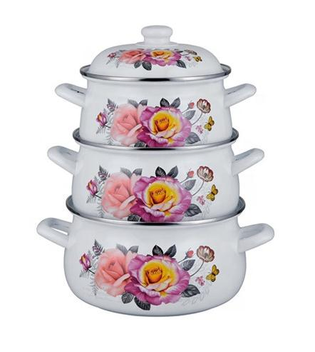 Factory Wholesale Enamel Casserole White Color Enamel Coating Custom Decal Casserole Pot Food Warmer Pot Serveing Dish Casseroles