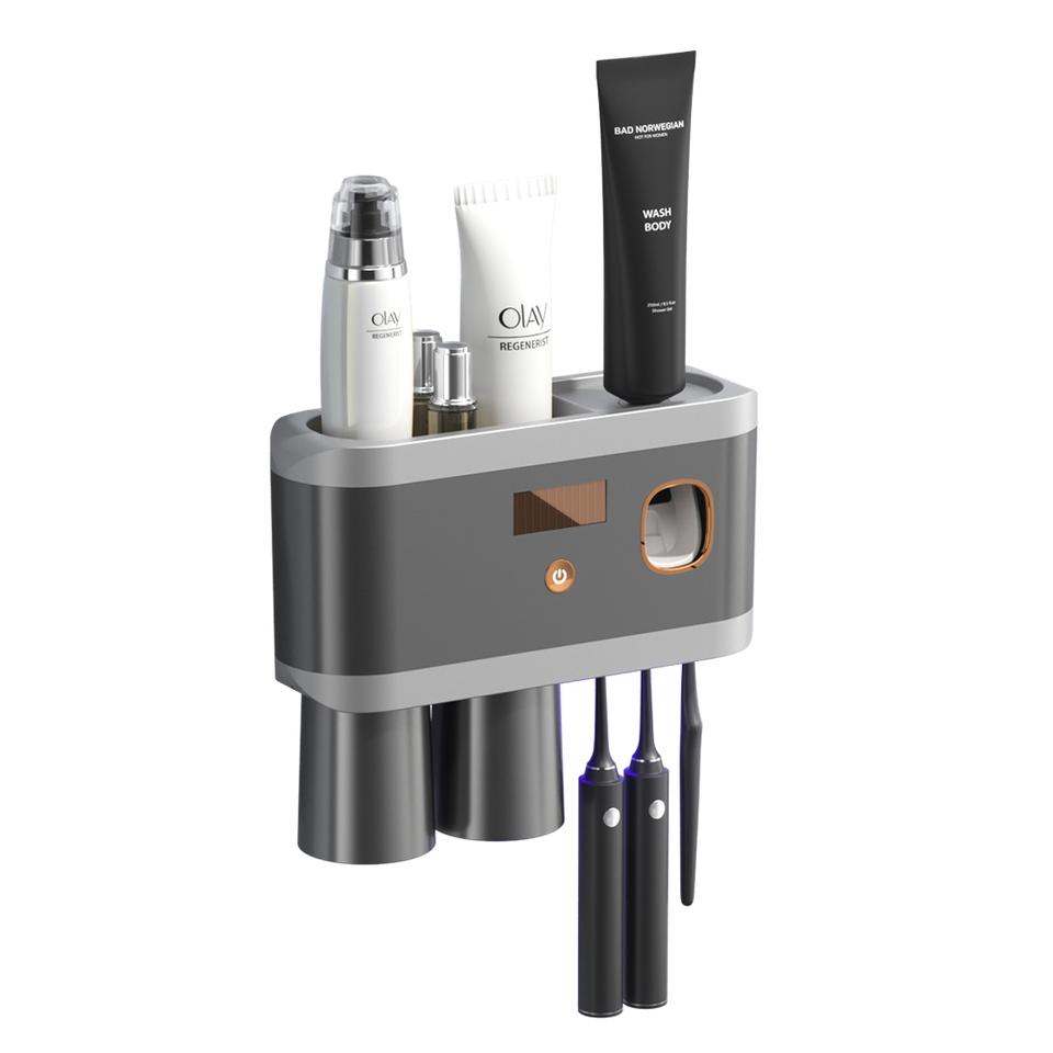 OEM UV Tooth Disinfection Intelligent Traceless Punch-Free Toothbrush Sterilizer Wall-Mounted Toothbrush Holder