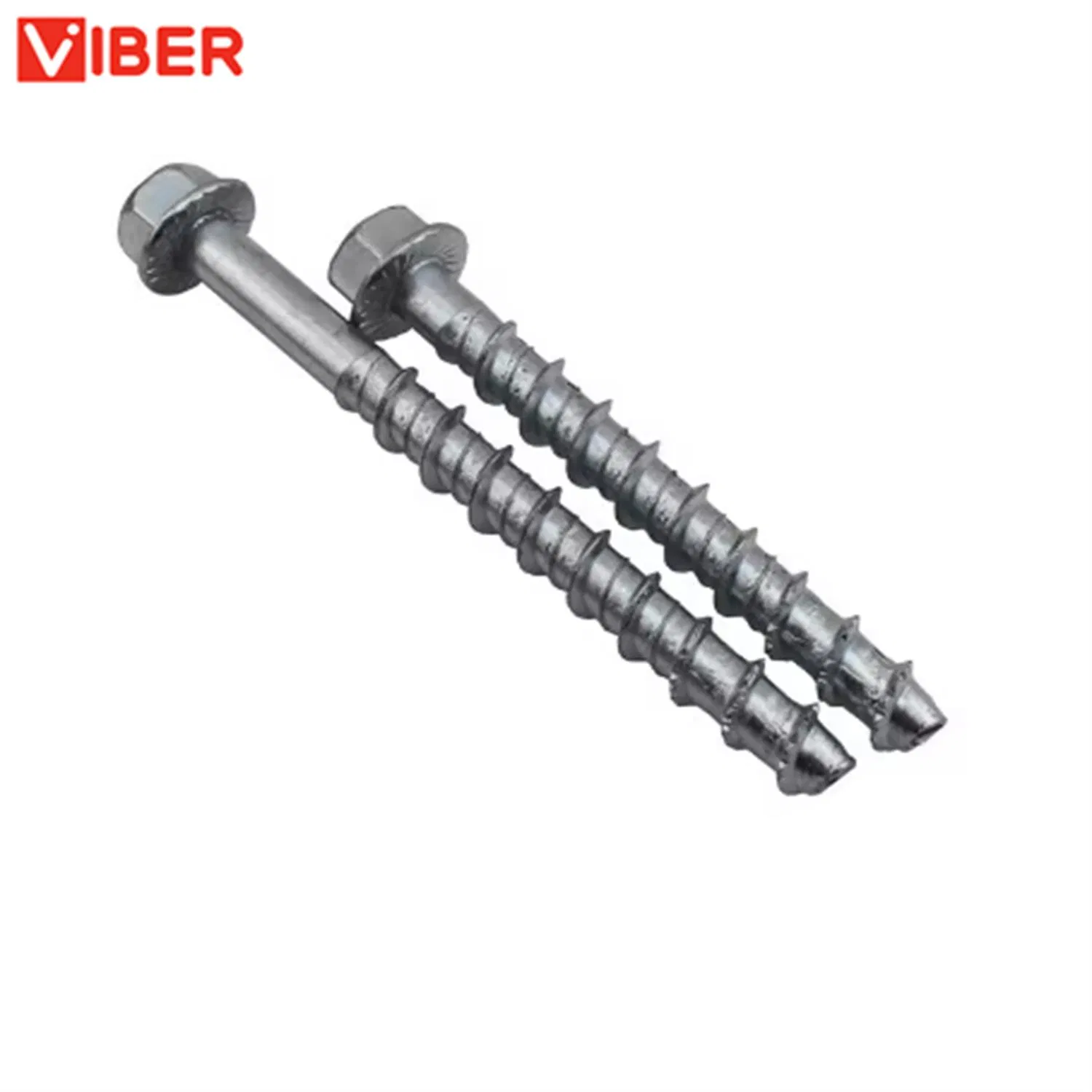 Hex Flange Concrete Screw Self Cutting Anchor Bolt Repeated Installation Easy Disassembly No Expansion Stress Cement Screw 10 * 100/8*50/12*150