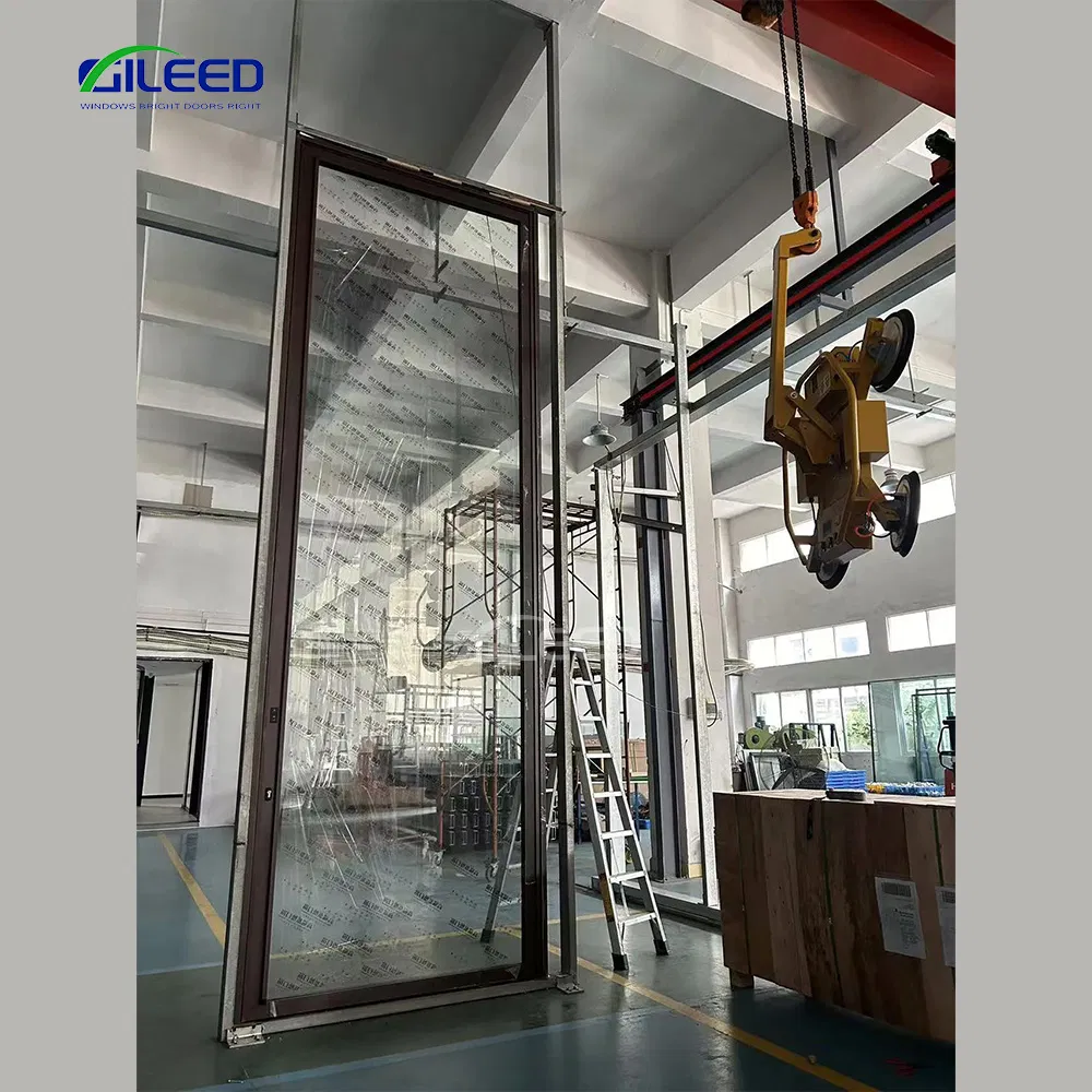 2025 New Design French Style Aluminum Alloy Frame Glass Revolving Pivot Door