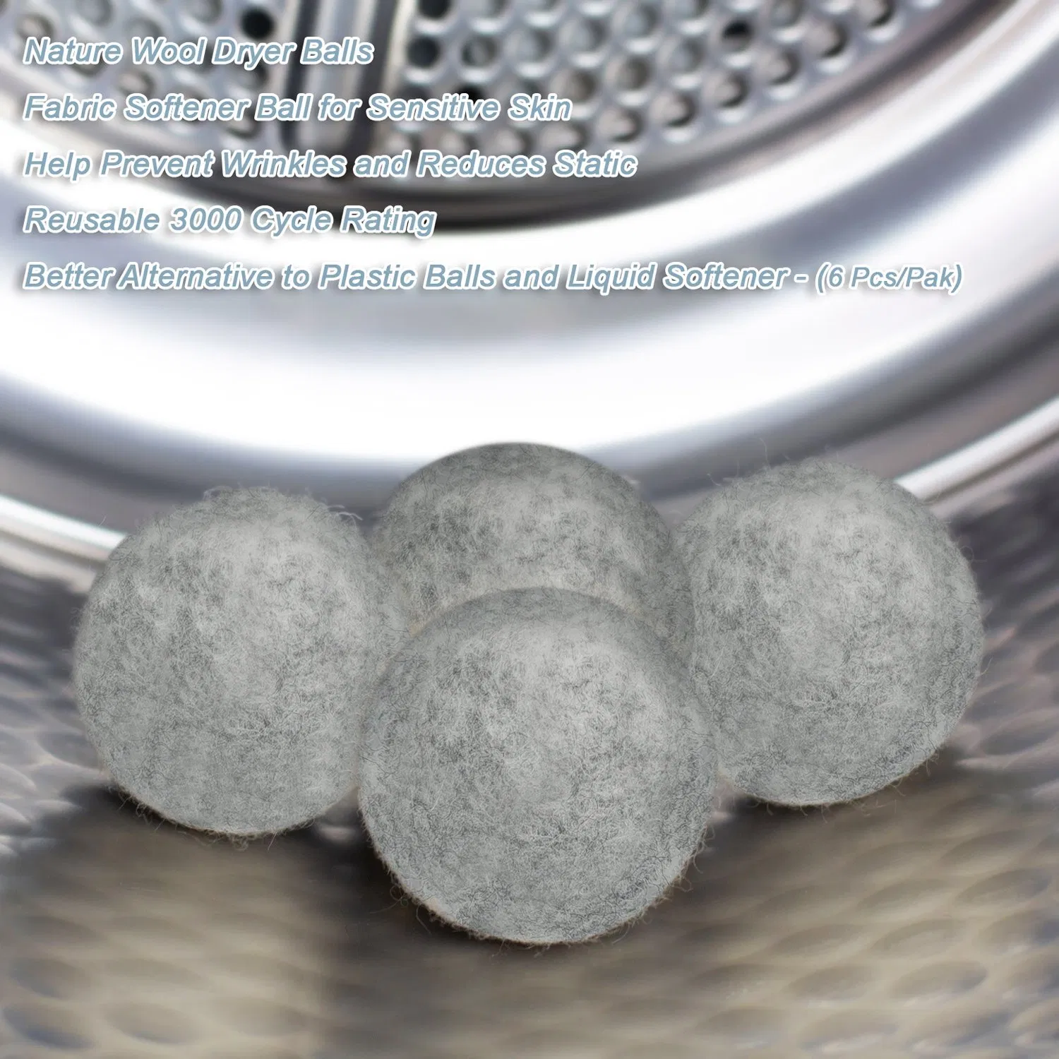 100% New Zealand Handy Laundry Organic Wool Dryer Felt Balls