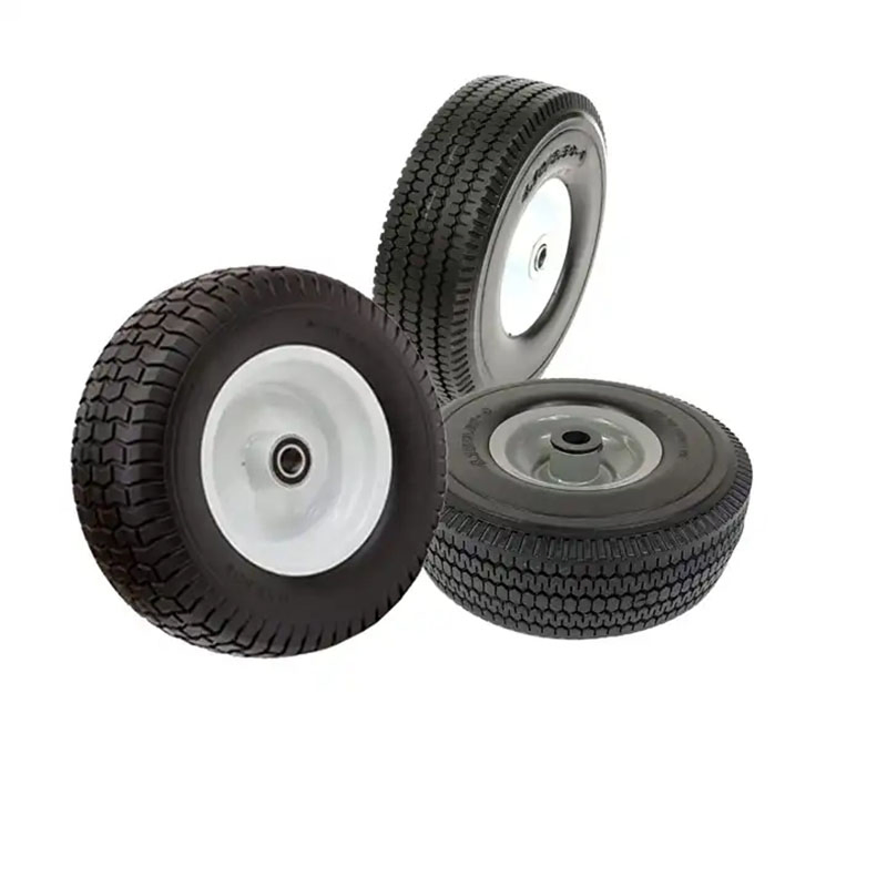 3.00-4 Polyurethane PU Foam Filled Tire Toy Car Rubber Wheel with Plastic Rim for Wagon Trolley