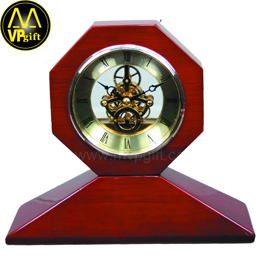 China Wholesale OEM Classic Plastic Wood Color Frame Holiday Gifts Wall Table Clock