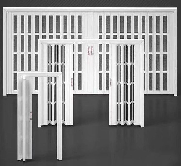 Small Folding Door Movable House Door Occupying Small Space Aluminium Alloy White Interior Folding Door Factory