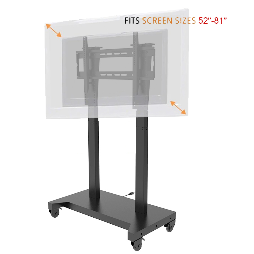 Mobile TV Cart with Wheels, Ideal for 52-100 Inch Displays