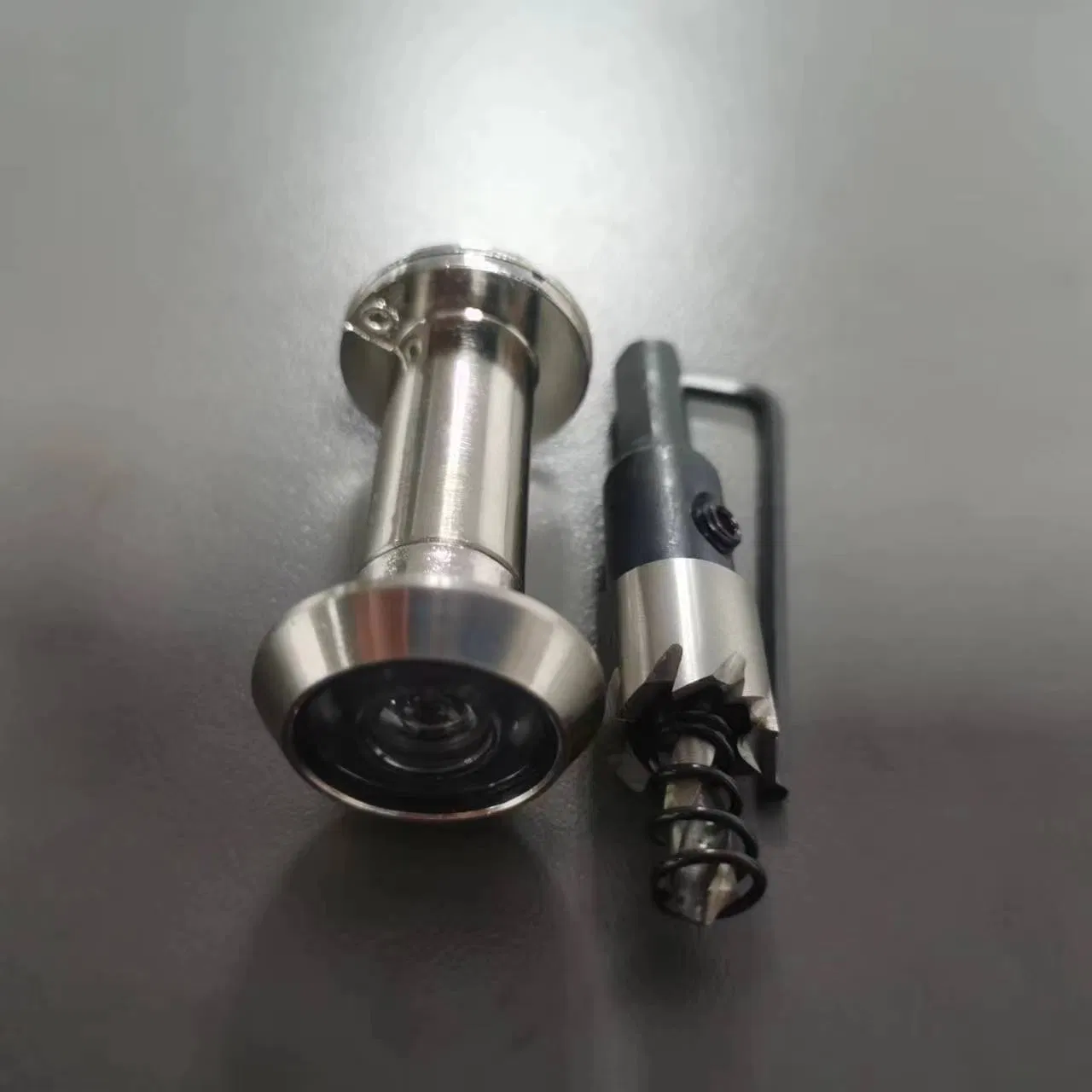 Home Safety Entrance Chrome Color Door Viewer Peephole Zinc Alloy Material with Hole Saw