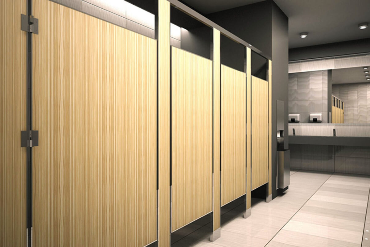 Compact Laminate Sheet Fireproof Board Matte Surface Durable Toilet Partition Systems HPL