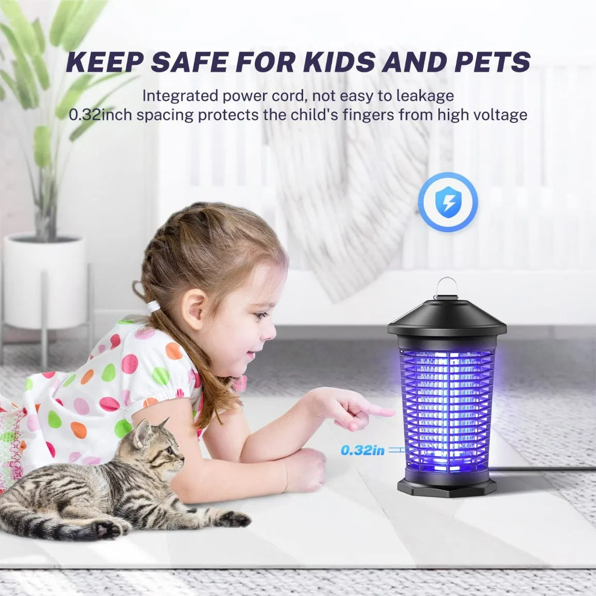 Outdoor Bug Zapper with Dusk-to-Dawn Sensor for Gardens