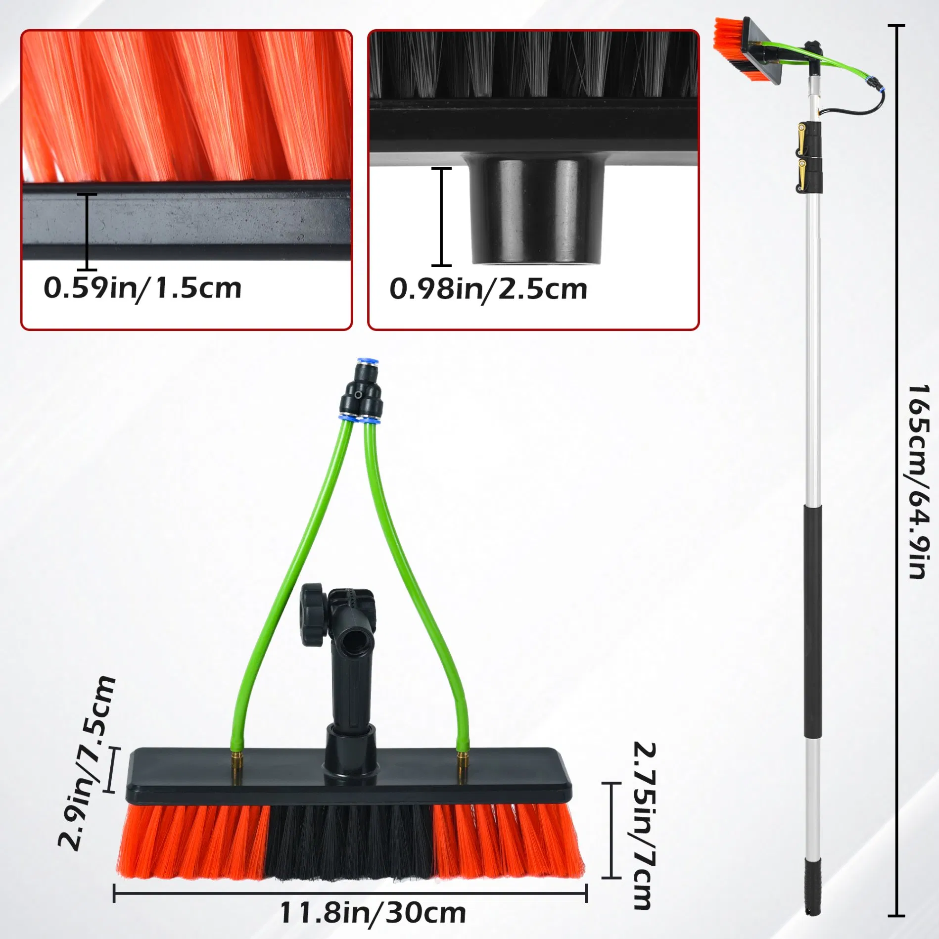 Телескопическая щетка с подачей воды для мытья окон