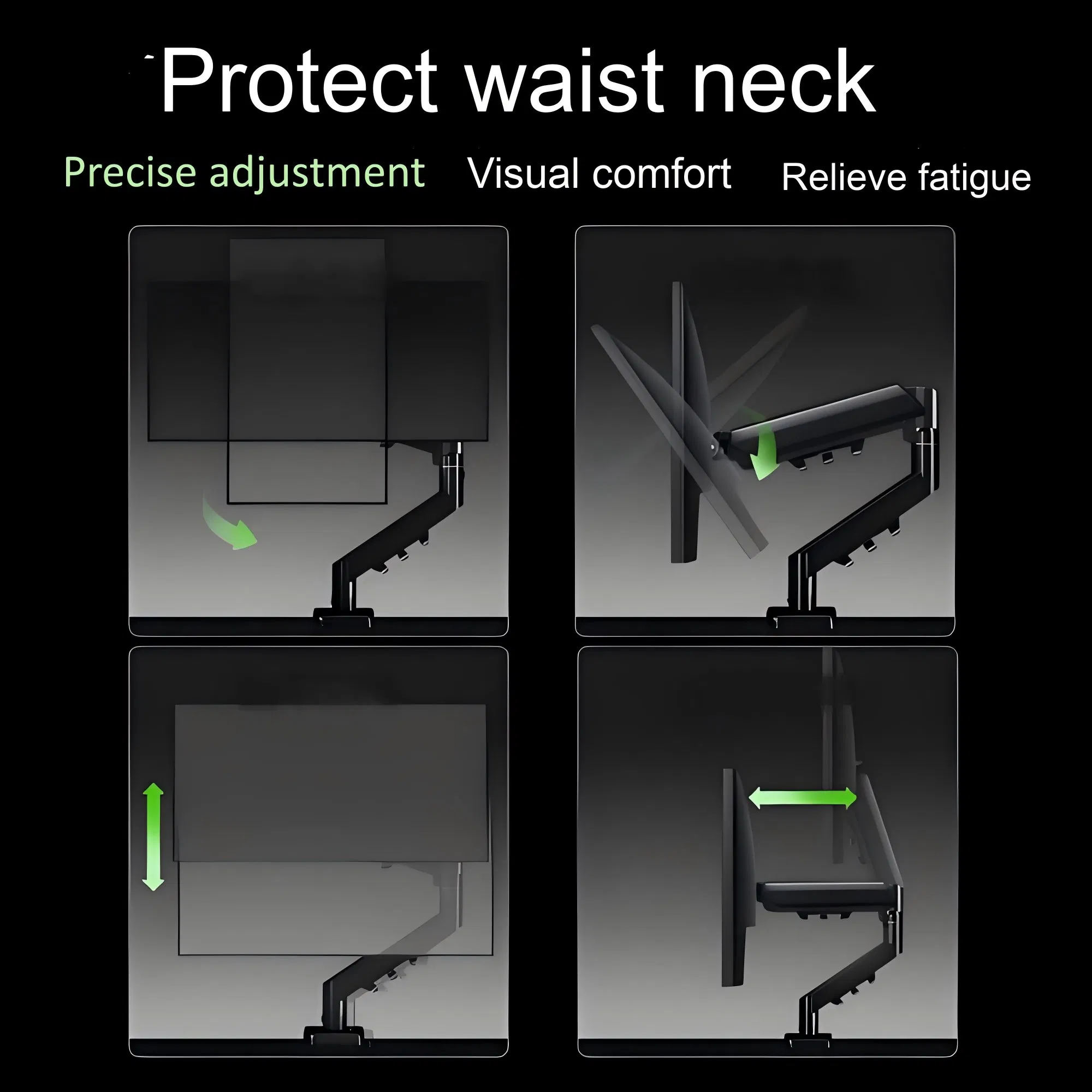 Кронштейн для монитора YUNPENG, настольный, черный