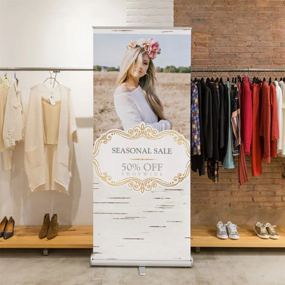 Tamano Estandar Digital De Roll up Banner Standee Custom Roll out Logo Printing Brand Paper Retractable Banner