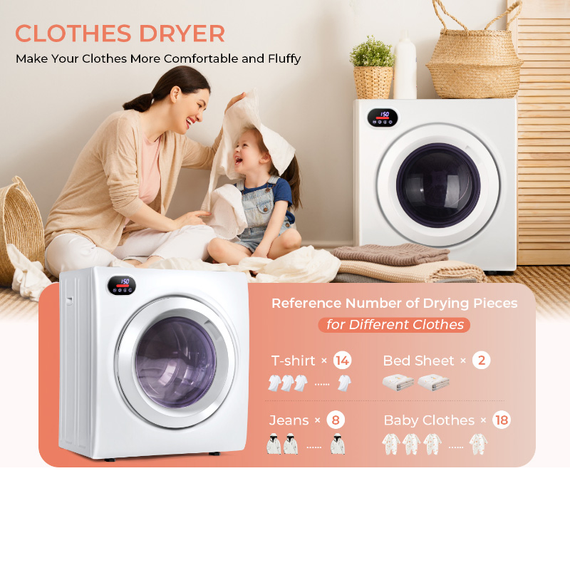 Stylish 120V Portable Stainless Steel Clothes Dryer for Small Spaces