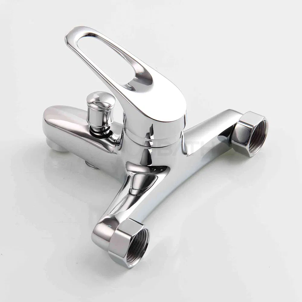 Ortonbath Wall Mount Bath Shower Mixer Tap Modern Shower Tap with Bathtub Spout, Single Lever Mixer Tap for Shower Shower Faucet Solid Brass Chrome