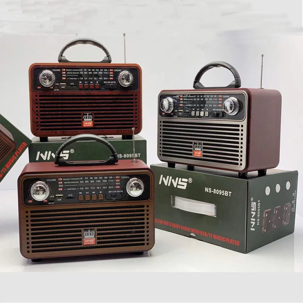 Ретро радио NS-8095BT с Bluetooth, деревянный корпус