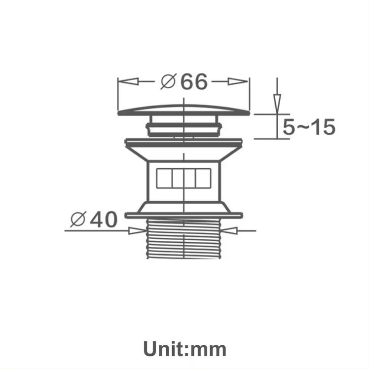 Поп-ап слив для раковины, латунь, золото