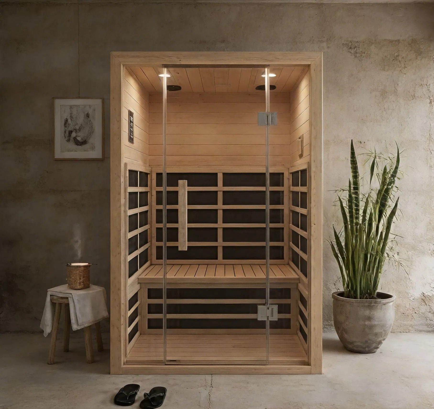 Сухая сауна из ели на 4 человека