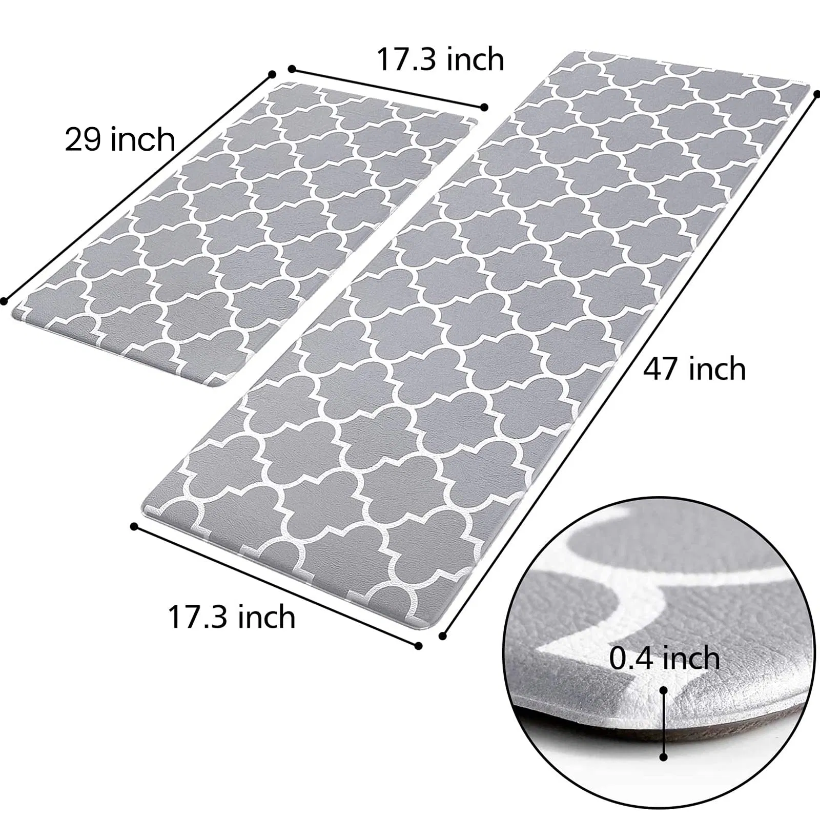 Anti-Fatigue Waterproof Non-Slip Heavy Duty PVC Ergonomic Foam Rug Kmat Kitchen Mat